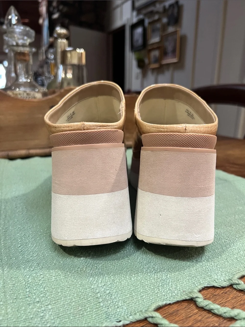 Naked Feet Coach Platforms in Beige